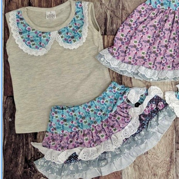 Boutique Other - Rustic Peony Skirt set